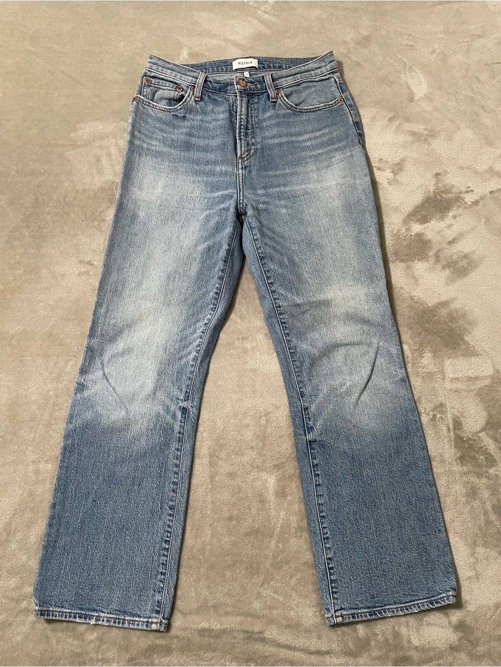 Pistola Medium Wash High Rise Straight Leg Denim Jeans Size 27